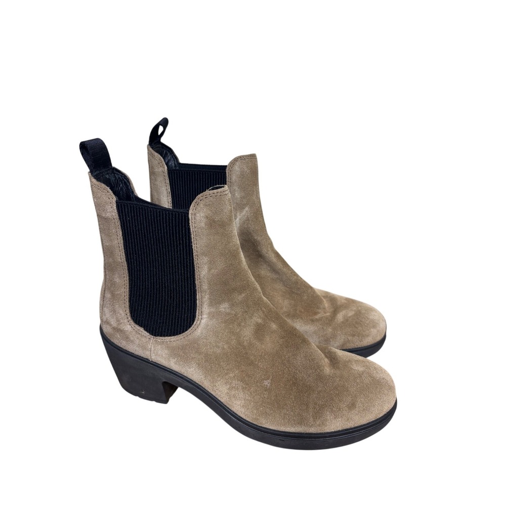 ECCO Metropole Zurich Chelsea Boots Size 39 Tan 8-8.5 Suede Pull On